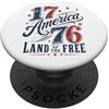 Novelty July 4th Tees America 1776 Terra dei Liberi PopSockets PopGrip Adesivo