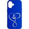 Anchor Heart Infinity Nautical Love Ocea Custodia per iPhone 16 Anchor Heart Infinity Love Nautical Anchor Lover Donna Uomo