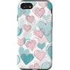 Pastel Hearts Love Pattern Gifts Custodia per iPhone SE (2020) / 7/8 Cuore pastello modello giocoso rosa blu San Valentino