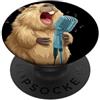 Capybara Karaoke Outfit Carino Karaoke Capybara con microfono per cantante divertente PopSockets PopGrip Adesivo