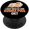 Guinea Pig Breeds Animal Cute Guinea Pig Mi piacciono davvero le cavie Ok Carino Silkie Guinea Pig PopSockets PopGrip Adesivo