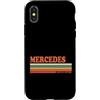 Retro Personalized Name outfit For Men W Custodia per iPhone X/XS MERCEDES Retro Personalizzato Nome Vintage Stripes
