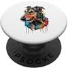 Irish Wolfhound Puppy Lover PS Irish Wolfhound Colorful Splatter Art acquerello dipinto PopSockets PopGrip Adesivo