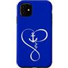 Anchor Heart Infinity Nautical Love Ocea Custodia per iPhone 11 Anchor Heart Infinity Love Nautical Anchor Lover Donna Uomo