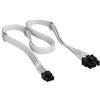 CORSAIR Elite Premium Type 5 con Guaina Individuale cavi alimentatore PCIe a 8 Pin (6+2 Split) - Guaina in paracord a tripla maglia, compatibile con PSU Corsair Type 5 - Bianco