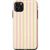 Y2K Retro Aesthetic Stripes Pattern Desi Custodia per iPhone 11 Pro Max Design estetico a righe vintage Y2K giallo burro rosa chiaro