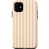 Y2K Retro Aesthetic Stripes Pattern Desi Custodia per iPhone 11 Design estetico a righe vintage Y2K giallo burro rosa chiaro