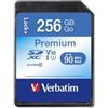 Verbatim Scheda di memoria SDXC Premium U1-256 GB - Scheda SD per video Full HD - scheda con protezione scrittura integrata - Scheda di memoria nera - Scheda SD per fotocamera, PC ecc.