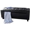 BAKAJI Cassapanca Pouf Contenitore Poggiapiedi per Camera da Letto Panca Sgabello con Struttura in Legno Rivestimento in Eco Pelle Seduta Apribile Imbottita Dimensioni: 110 x 40 x 40 cm (Nero)