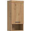 xonox.home - Mobile sospeso Scout 37 x 79 x 24 cm in Artisan & Nero - Armadio da parete per bagno con 1 anta e vano aperto - Montaggio a parete con staffa flessibile e ripiano