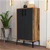 Dmora - Scarpiera Helios, Mobile portascarpe, Armadio da ingresso multiuso, Mobiletto per calzature, 60x35h111 cm, Noce e Antracite