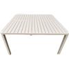 DRW Tavolo allungabile da esterno in alluminio color crema, 75 x 149 x 149 cm