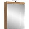 xonox.home - 2 pezzi Combinazione bagno Scout 60 x 79 x 18 cm in Artisan & Nero - Set di armadietto a specchio e lampada da bagno - Specchio da bagno di alta qualità con illuminazione per le migliori