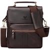 gzcz Leather Sling Shoulder Crossbody Bag Man Purse Messenger Bags for Men Women Outdoor Travel Business, DarkCoffee