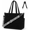 Cozary Tote bag donna in velluto a coste - Borsa shopper donna grande, Borse università donna con 2 cinturini regolabili, Borsa grande donna per laptop