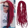 Shinon Dreadlocks Extension,22 Zoll Double Ended Dreadlocks Extensions,Dreads Zum Einflechten,15 Stränge Dark Red-47 Handmade Wool Hip-Hop Reggae Braid In Dreads Dreadlock Extensions For Women