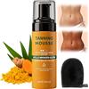 Waymaytecy 150 ml Schiuma Autoabbronzante,Giallo Zenzero Fondente Borrador Autobronceador,Di Mousse Abbronzante Senza Sole,Con Guanto Applicazione,Autoabbronzante in Mousse per Hommes et Femmes Pelli Scure