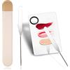 Penubuy Set di spatole e palette per il trucco Picasso, spatola per trucco coreana con rivestimento in pelle, truss make up in acciaio inossidabile con strumento raschietto, tavolozza make up per miscelazione