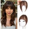 Swy Hair Extension per capelli da donna, 100% capelli umani, frangia curva, frangia (B-marrone scuro, frangia francese)