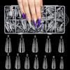 Kiiwah 120 Pezzi Dual Form, Riutilizzabile System Dual Nail Form con Linee di Scala Copertura Completa Nail Form Acrygel Trasparente Tip Unghie Ricostruzione per Nail Art Salon Nails Design