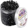 HOYOLS Elastici Neri per Capelli, 1500 Pezzi Mini Elastici in Gomma | Piccoli Elastici in TPU con Tenuta Delicata Senza Strappi per Code di Cavallo, Trecce e Acconciature Quotidiane per Ragazze