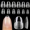 UNA GELLA Extra Short Almond Nail Tips 12 Sizes Short Almond Gel Nail Tip 120Pcs Soft Gel Clear Full Cover Nails