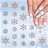 Muorruo 20 Pezzi Charms per Unghie Natalizi, Strass a Forma di Fiocco di Neve Argento per Nail Art, Dolci Decorazioni Invernali per Unghie, Charm per Unghie con Fiocchi di Neve Natalizi Brillanti