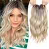 Ms Taj Topper per capelli con clip, da donna, 40 cm, biondo con radici | Cambiamento dei capelli: per aggiungere volume e lunghezza, capelli più sottili, raddoppiare l'attaccatura dei capelli
