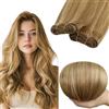 RUNATURE Extension Capelli Veri Tessitura Castano Biondo 35cm 100g #10P16
