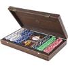 Manopoulos Luxury Poker Set - Oceanline Edition, Scatola di Legno con Impiallacciatura di Burl Californiano, 300 gettoni da poker, interni in velluto, 2 giochi di carte.