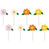 Libetui Topper per torta con fiori colorati, decorazione per torta estiva, matrimonio, compleanno, torta di compleanno, primavera, fiori