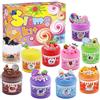 HTGWCG 10 Pezzi 50ml Slime Kit, 350 ml di slime trasparente per bambini, Super Stretch e Non appiccicoso per Alleviare lo Stress, Compleanno Natale Regalo per Ragazze e Ragazzi