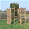 SavinOutdoor Palestra in legno Multiattività 3 con spalliera rete parete di arrampicata climbing e funi da giardino per bambini