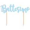 PARTYLANDIA Cake Topper, Decorazione Torta, Picks, Battesimo, Festa, Celebrazione, Bambino (Battesimo Azzurro)