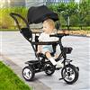 Kedia YR248272 - Triciclo per bambini, con barra di spinta, per bambini a partire da 1 anno, per ragazzi e ragazze, idea regalo (YR248272_nero)