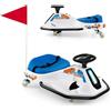 COSTWAY 24 V Go Kart per bambini, Auto Drift con Giro a 360°, con Connessione Wireless USB Radio Musica e 3 Bandierine, Avviso Lento, 9-15 km/h, per Bambini 3+ Anni