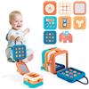 Syvory Busy Activity Cube 8 in 1 giocattolo da viaggio per bambini, giocattolo educativo per bambini da 1 a 3 anni, giocattolo per bambini