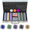 Homwom Set da poker da 300 pezzi: chip da poker laser in diversi valori e colori, set completo con chip numerici da 12 g e valigetta in alluminio
