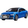 SYOEUR 1:18 Per Audi A6 L Pressofuso Lega Auto Giocattolo Collezione Luci Suoni Porte Dell'auto Possono Essere Aperte Set Giochi Modello Auto per Hobby(Blu)