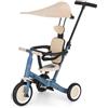 PETITE&MARS Turbo Plus 5in1 Triciclo e Bici Senza Pedali per Bambini | Multifunzionale 3-5 ruote con tettuccio parasole | Per 1,5-5 anni | Trasmissione a pedale rimovibile, sedile regolabile, cinghia