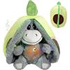Gobesty Asino Di Peluche Che Respira, Pupazzo Che Respira Dorme Per Addormentarsi, Rilassante Animale Di Peluche Che Respira Con Movimento Respiratorio, Musica e Luce Calda Per Bambini e Adulti (verde)