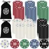 Zocipro 240Pcs Fiches Poker, Chips Poker in Plastica con Valori Nominali, Set di Gettoni da Poker per Feste per Serate di Gioco, Chip da Casinò per Poker