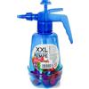 Sternfabrik Pompa per bombe d'acqua XXL, con 100 bombe d'acqua, bottiglia rossa, palloncini in colori vivaci, bottiglia a pressione (blu)