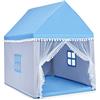 GIANTEX Casetta per Bambini con 2 Finestre in Rete，Tenda Gioco Bambini in Tessuto Oxford，Struttura in Legno, 120x105x140 cm, 2 Colori