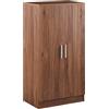 Brigros WeHome - Scarpiera In Legno 2 Ante Con 7 Ripiani Interni, Mobiletto Per Scarpe 55x36x108 Cm, Salvaspazio Ingresso (Noce)
