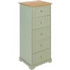 ATMOSPHERA CREATEUR D'INTERIEUR Atmosphera - Cassettiera Mohea a 5 cassetti, Verde Celadon e Legno, L 45 x H 113 cm - Mobile Contenitore per Camera da Letto, Soggiorno, corridoio