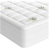wowttrelax Topper Materasso 140x200 Bambù Aloe 3.5cm Traspirante | Topper Materasso 140x200 in Bambù e Aloe: traspirante, rinfrescante, ipoallergenico, lavabile, antiscivolo, 15-30cm