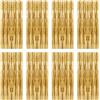 OMJMYY 8 Pezzi Tende Metalliche Feste Oro, 1mx2m Tenda Compleanno Scintillante Tende Metalliche Tinsel Adatti Come sfondi Fotografici Decorazioni per Addobbi Compleanno Feste Matrimoni