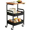 FARYODI Carrello da cucina a 3 livelli, rinforzato con ruote girevoli silenziose, scaffale salvaspazio, altezza 78 x larghezza 41,5 x larghezza 28,5 cm, carrello portaoggetti multifunzione per cucina