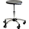 IDEALSEDIE DI GALIZIA MICHELE IDEALSEDIE SGABELLO DATTILO CON SEDILE IN POLIURETANO NERE LAVABLILE, BASE IN PLASTICA O CROMATA, REGOLABILE IN ALTEZZA, MIN.53 MAX 70CM (BASE CROMATA D.50)